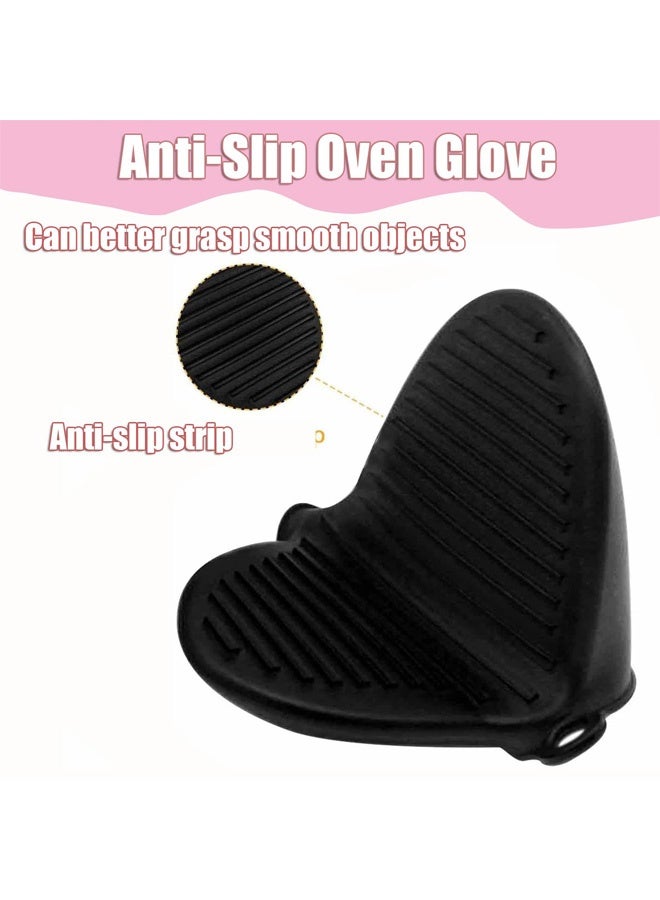 2 Pairs Silicone Oven Mitts for Air Fryer, Heat Resitant Oven Glove Pot Holder Thicken Mini Oven Gloves for Kitchen Cooking Baking Grilling BBQ - Image 2